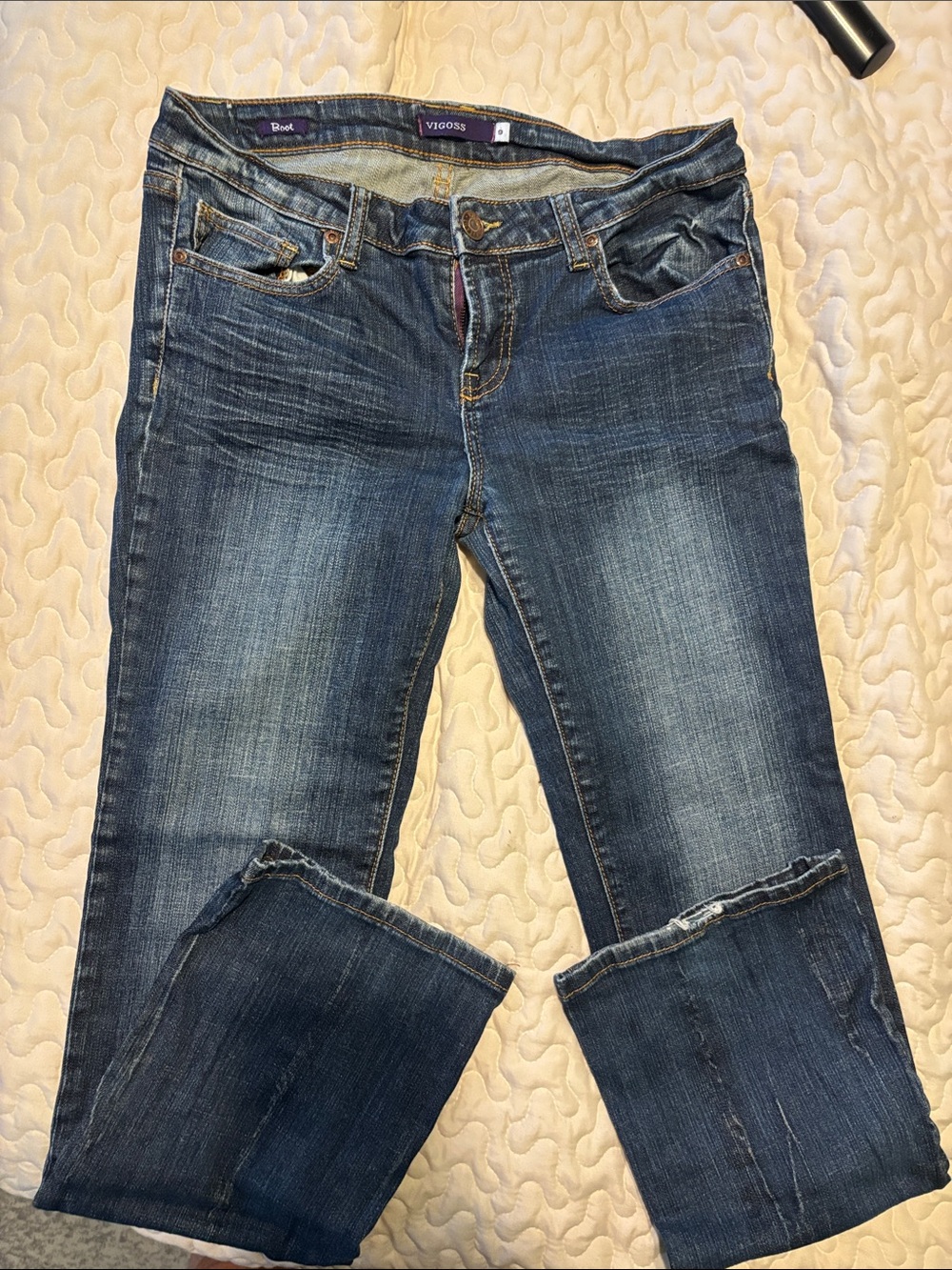 Vigoss Women's Boyfriend Jeans in Faded Dark Blue